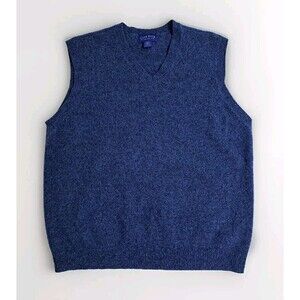 Club Room Lambswool Sweater Vest Mens Large Blue Golf Golfing Vintage